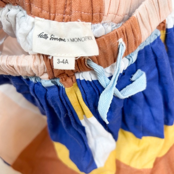 Hello Simone x Monoprix color block cute skirt sz 3-4 blue, peach, tan, yellow - Picture 3 of 7